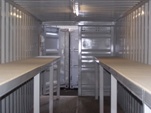 Steel Container with Shelves for Documents in a Dry Building